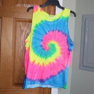 Port  & Company Tie Dye Tank Top - Adult Large - Neon Colors